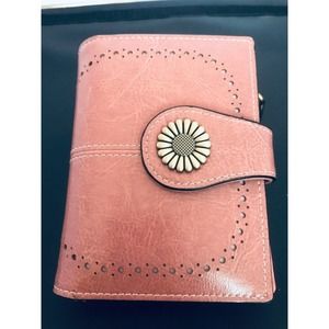 SENDEFN Rosewood Bifold Wallet Flower coin pocket,2 cash15 Crd clots ID windows
